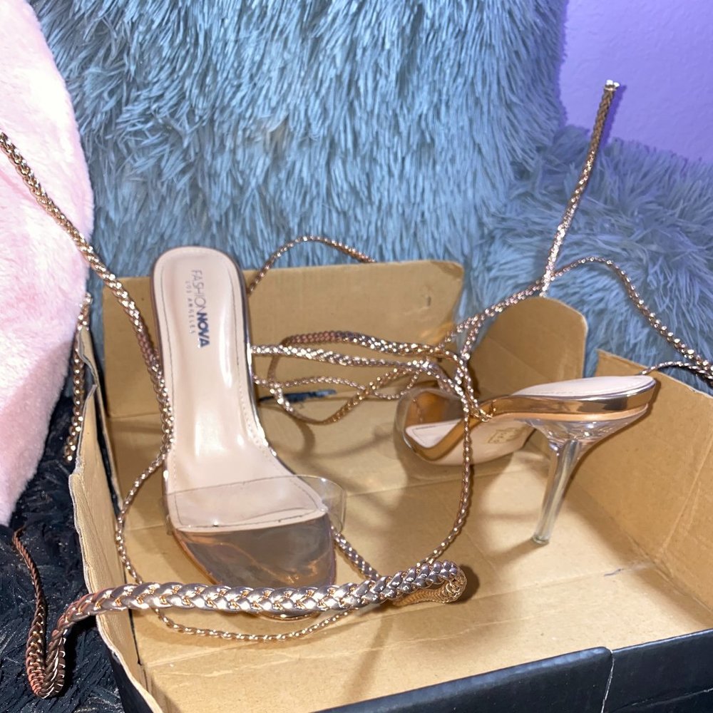 Rose Gold Straps Heels